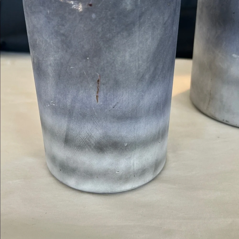 Blue table decor Blue ombré painted glass jars Paint on glass farmhouse vases
